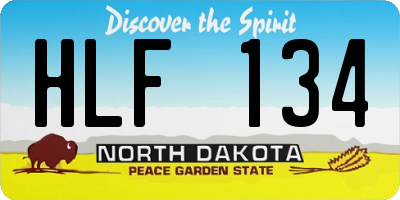 ND license plate HLF134