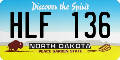 ND license plate HLF136