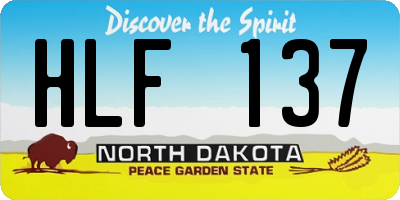 ND license plate HLF137