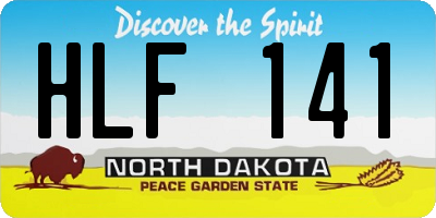 ND license plate HLF141