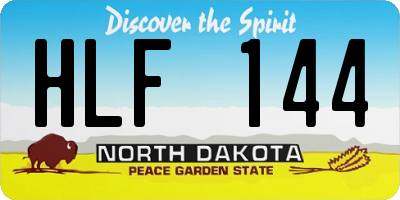 ND license plate HLF144