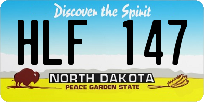 ND license plate HLF147