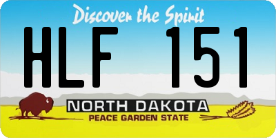 ND license plate HLF151