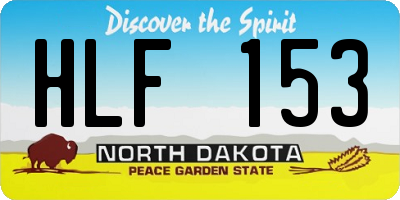 ND license plate HLF153