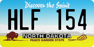 ND license plate HLF154