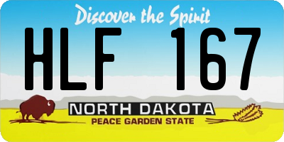 ND license plate HLF167