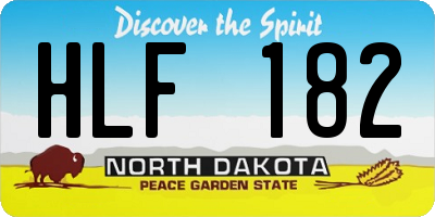 ND license plate HLF182