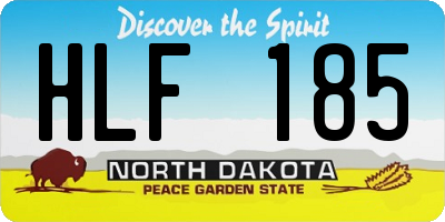 ND license plate HLF185