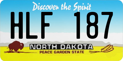 ND license plate HLF187