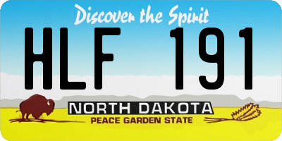 ND license plate HLF191