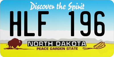 ND license plate HLF196
