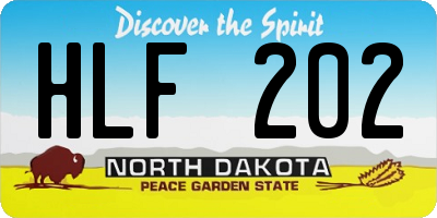 ND license plate HLF202