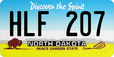 ND license plate HLF207