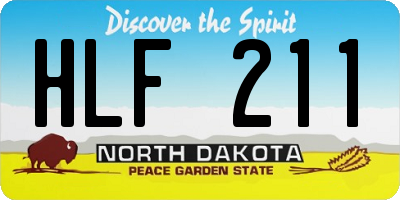 ND license plate HLF211