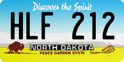 ND license plate HLF212