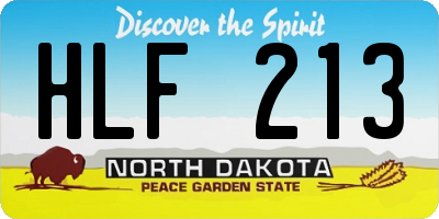 ND license plate HLF213