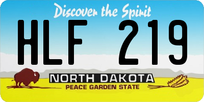 ND license plate HLF219
