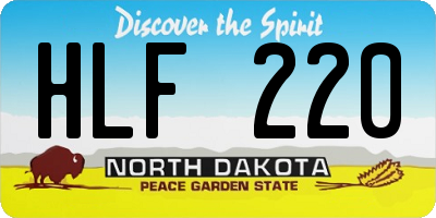 ND license plate HLF220