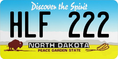 ND license plate HLF222