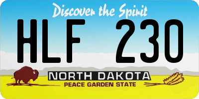 ND license plate HLF230