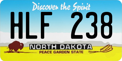 ND license plate HLF238