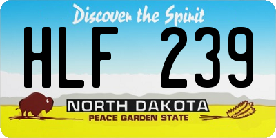 ND license plate HLF239