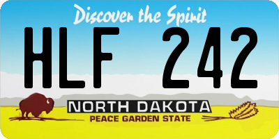 ND license plate HLF242