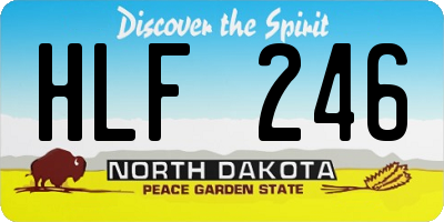 ND license plate HLF246