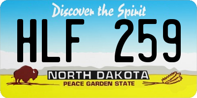 ND license plate HLF259