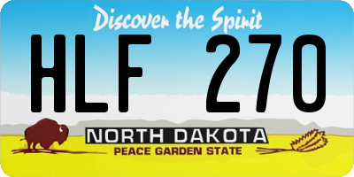 ND license plate HLF270