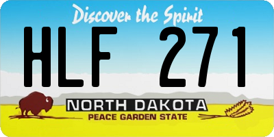 ND license plate HLF271