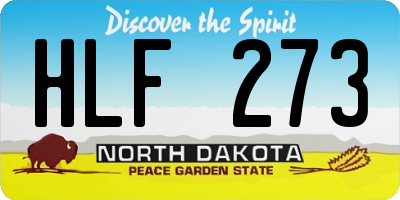 ND license plate HLF273