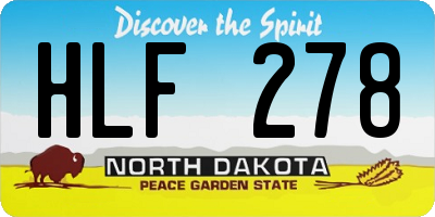 ND license plate HLF278