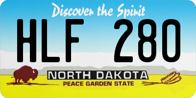 ND license plate HLF280