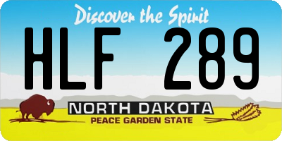 ND license plate HLF289