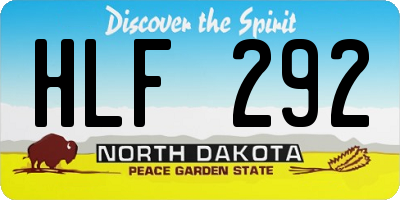 ND license plate HLF292