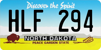 ND license plate HLF294