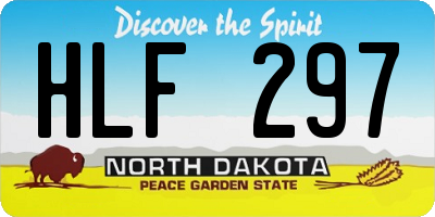 ND license plate HLF297