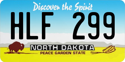 ND license plate HLF299