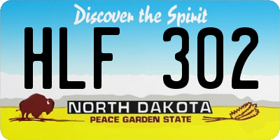 ND license plate HLF302