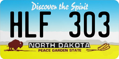 ND license plate HLF303
