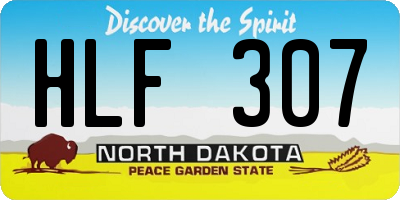 ND license plate HLF307