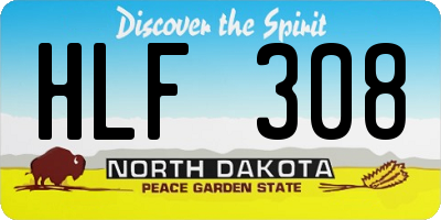 ND license plate HLF308