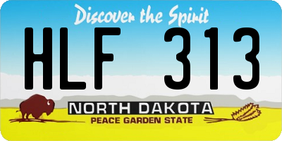 ND license plate HLF313