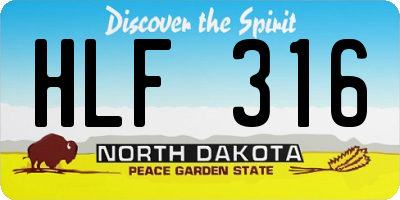 ND license plate HLF316