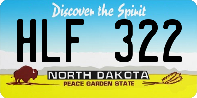 ND license plate HLF322