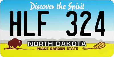 ND license plate HLF324