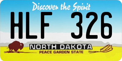 ND license plate HLF326