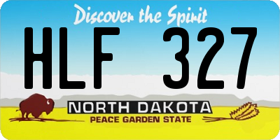 ND license plate HLF327