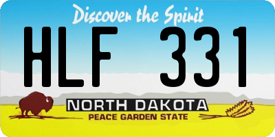 ND license plate HLF331